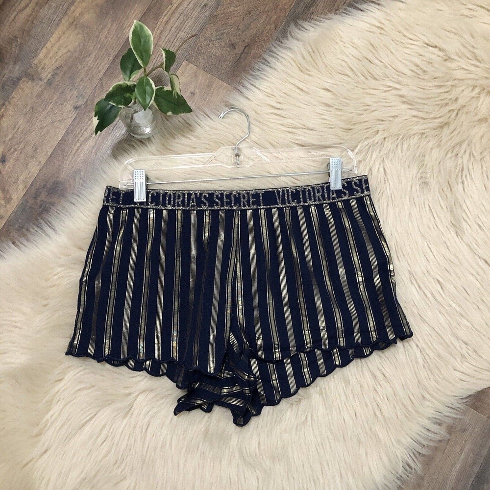 Victoria's Secret Navy and Gold Striped Shorts